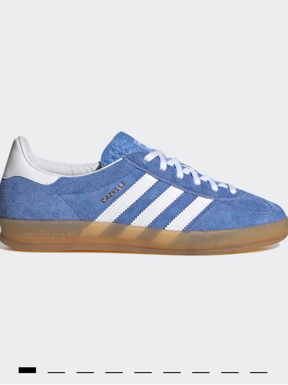 adidas Gazelle Blue Suede Sneakers with White Stripes